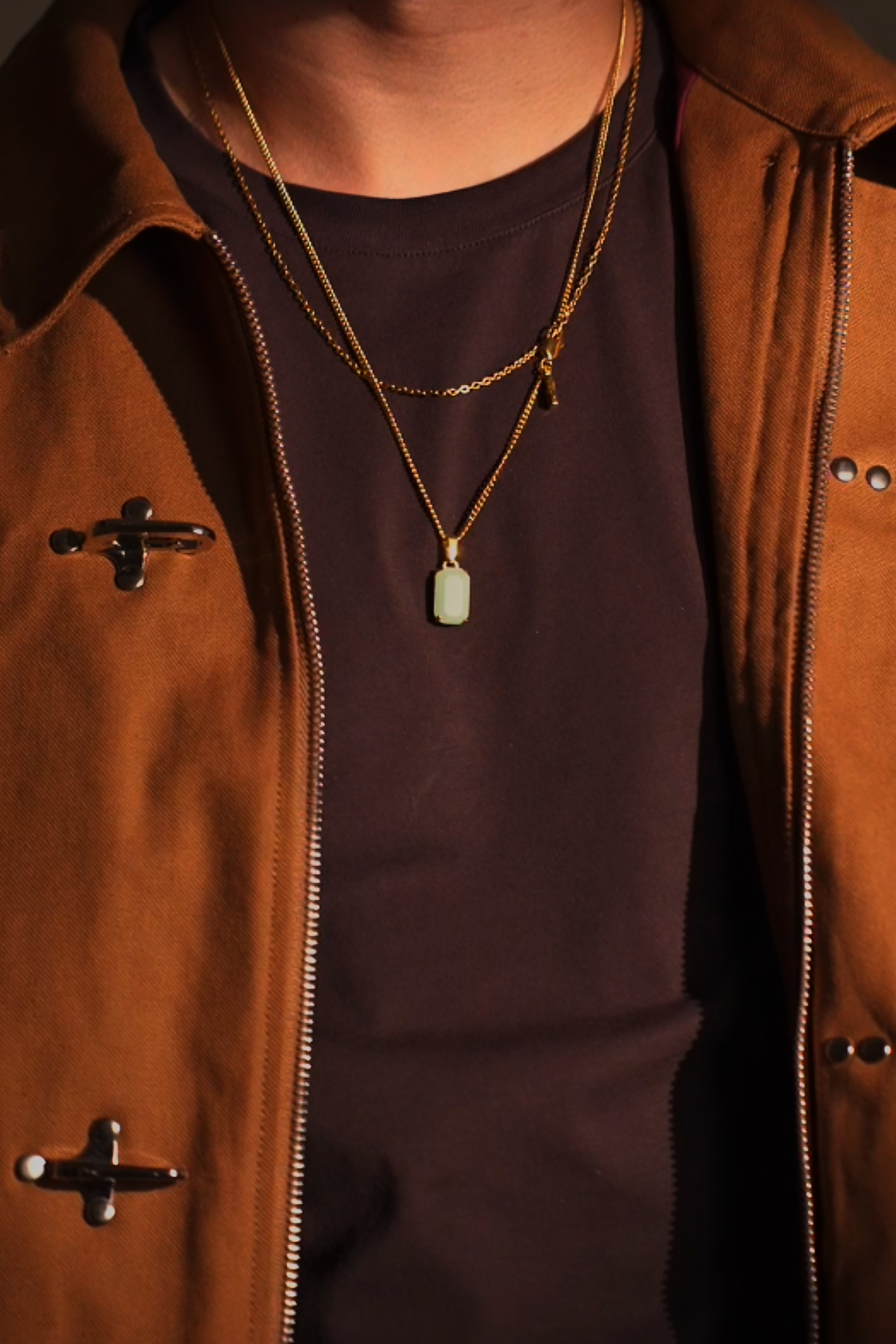 Aventurine Pendant - Gold