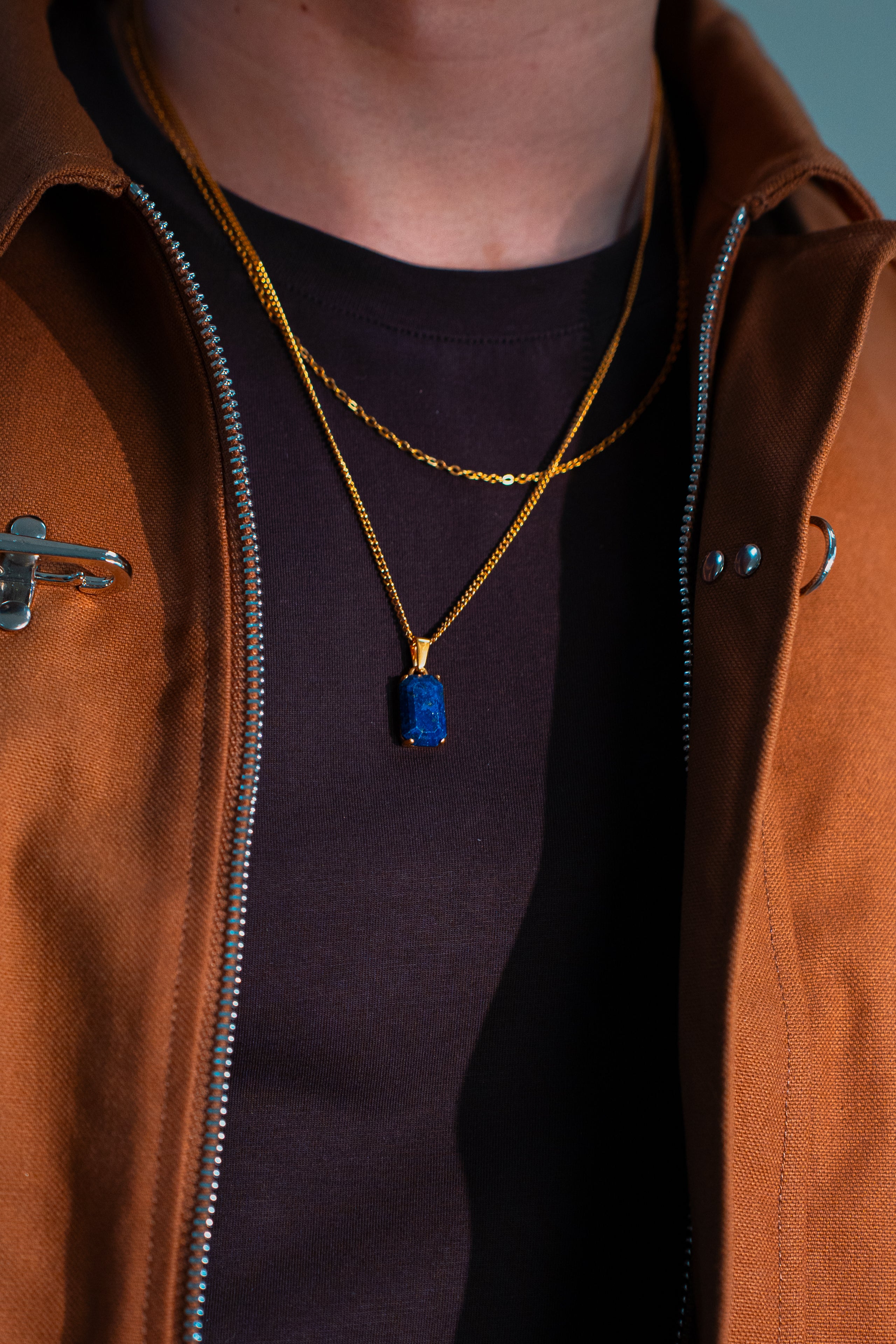 Lapis lazuli Pendant - Gold