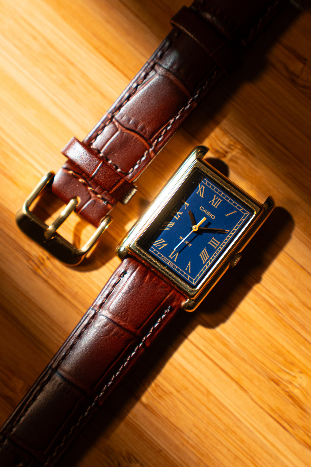 18mm Leather Watch Strap With Quick Release - Brown and Gold