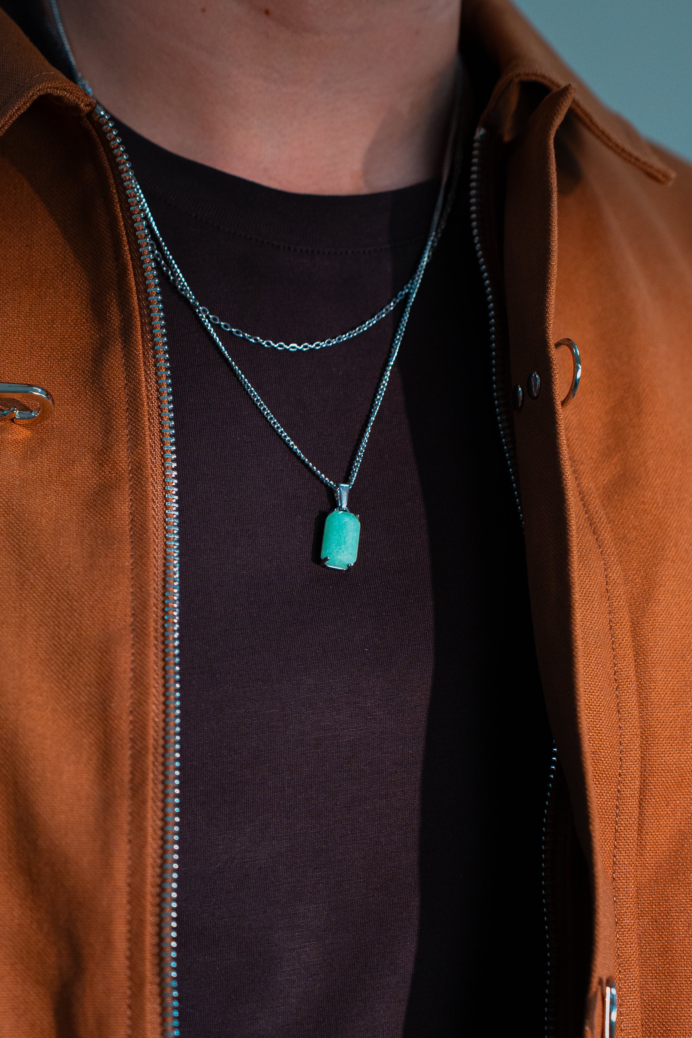 Aventurine Pendant - Silver
