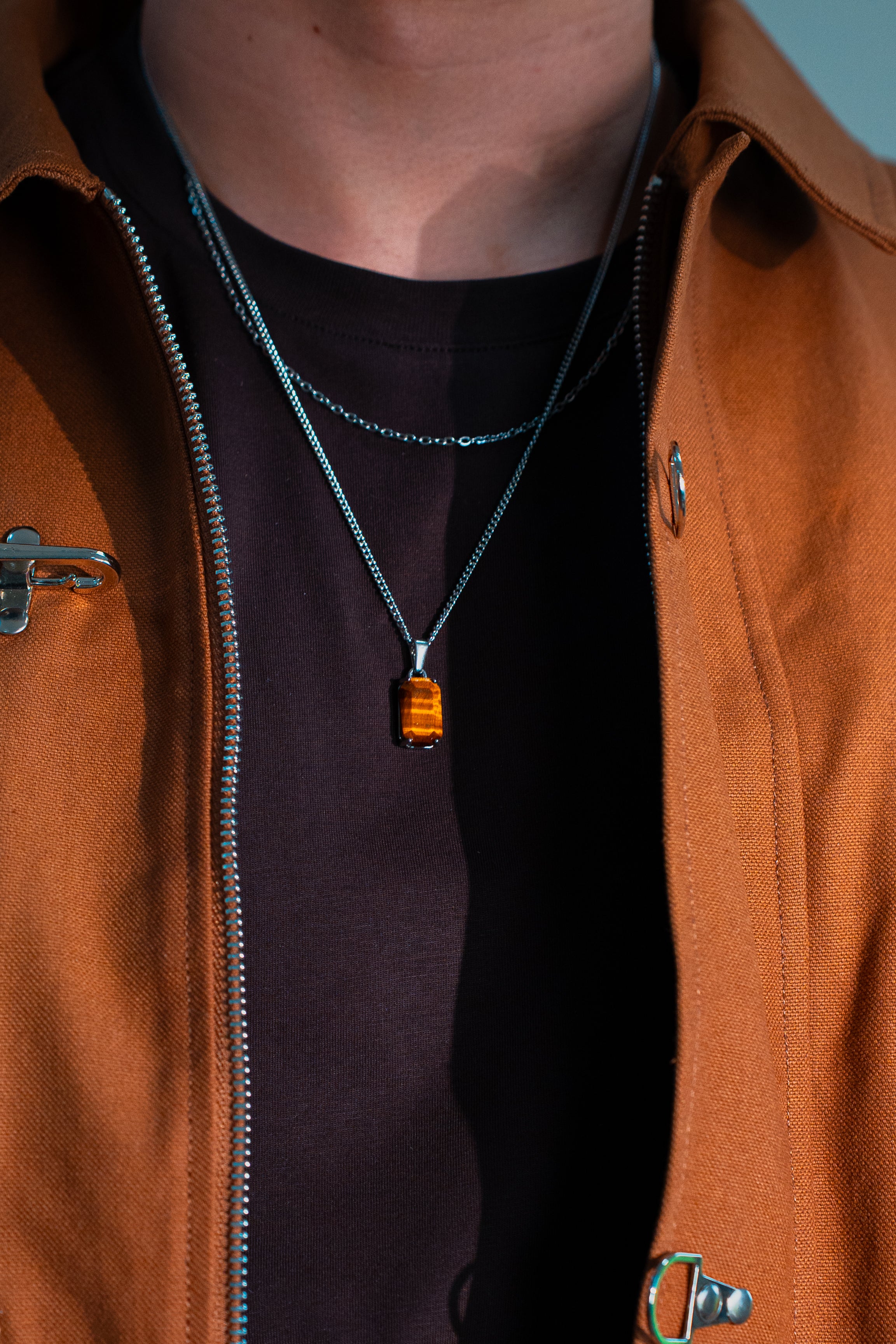 Tiger Eye Pendant - Silver