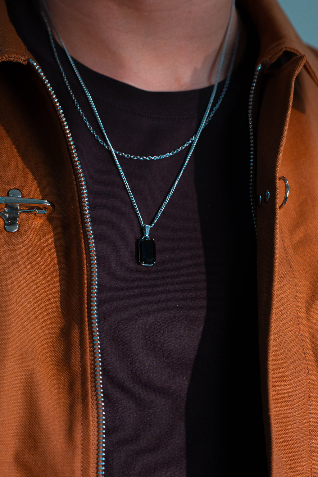 Onyx Pendant - Silver