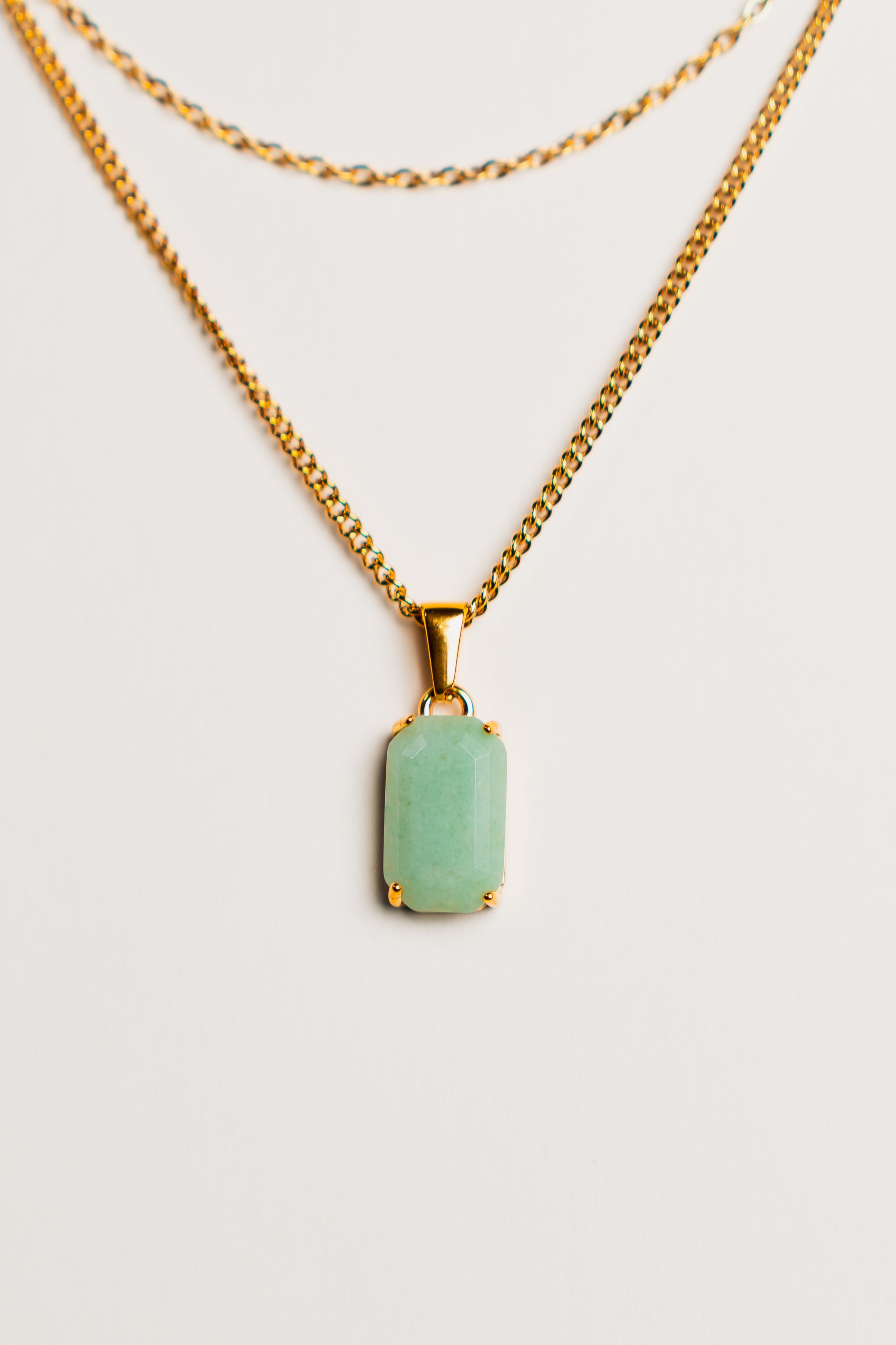 Aventurine Pendant - Gold