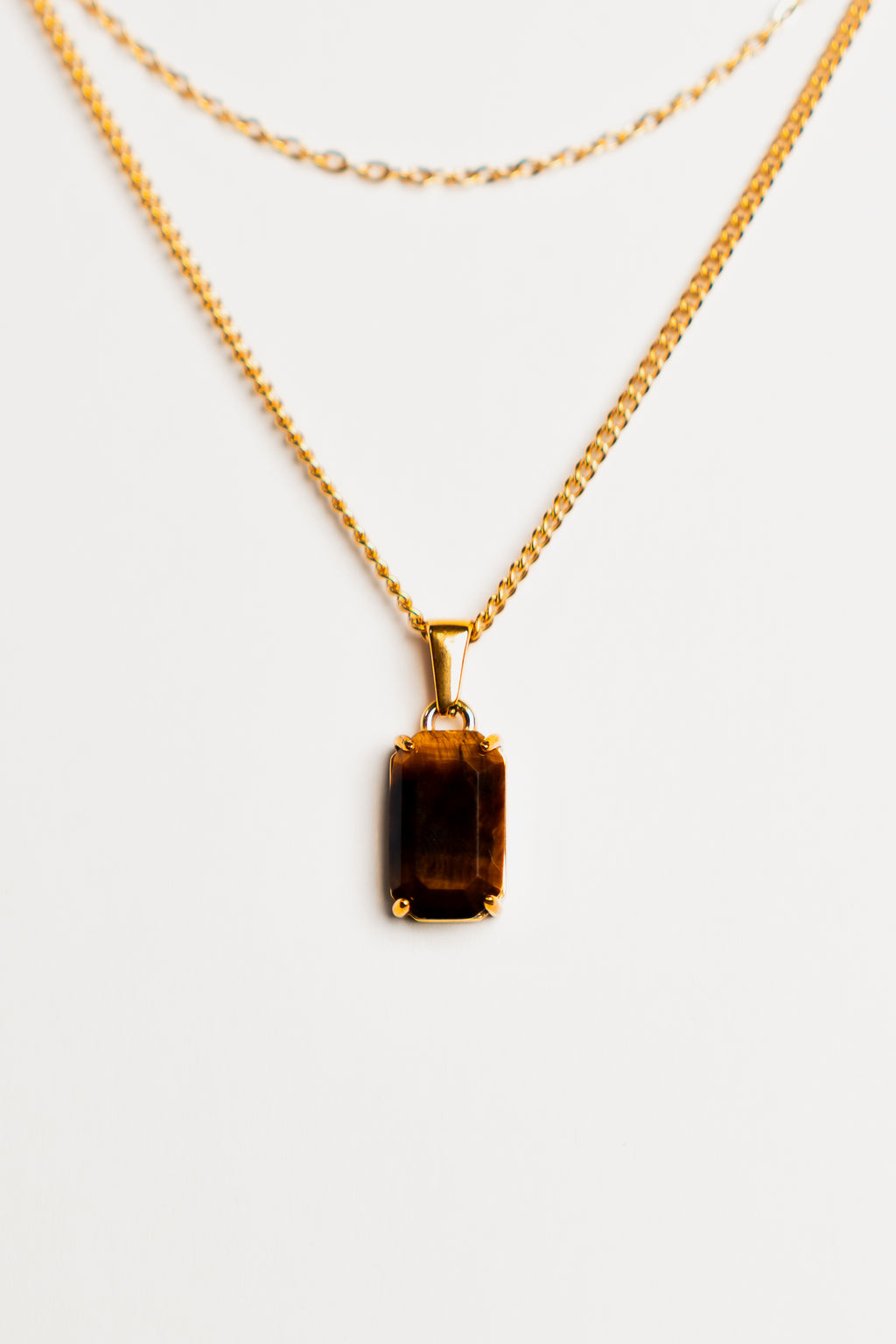 Tiger Eye Pendant - Gold