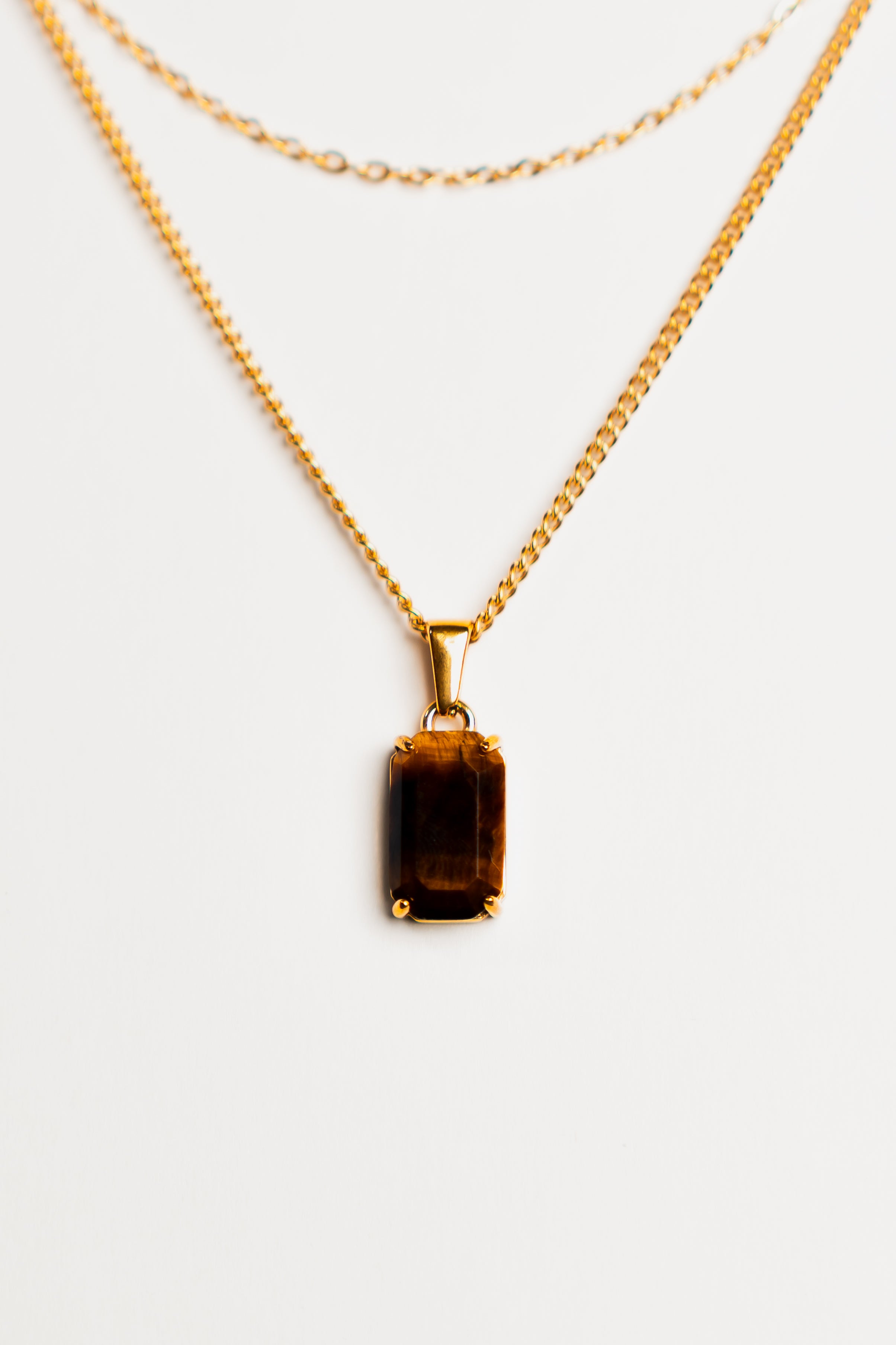 Tiger Eye Pendant - Gold