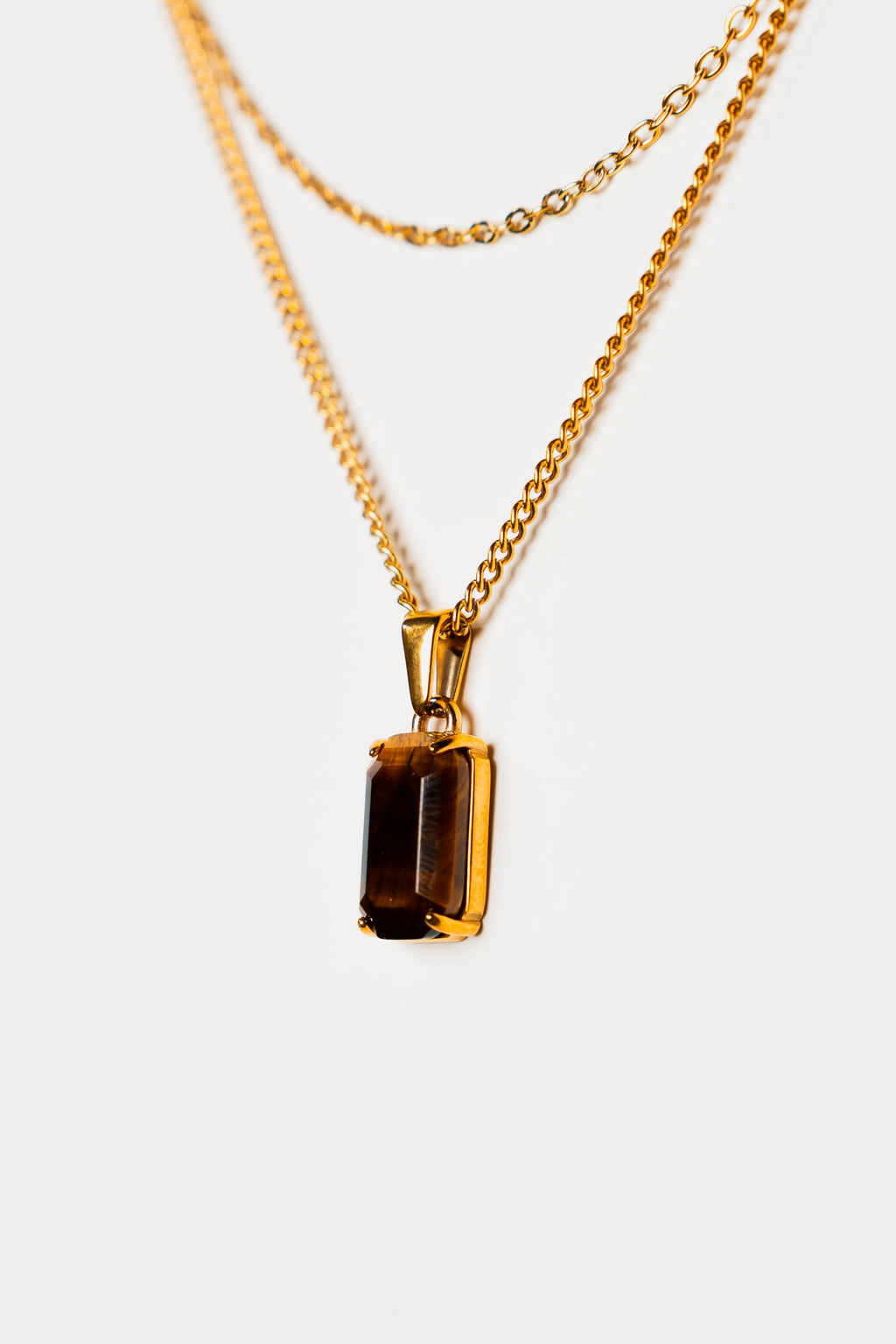 Tiger Eye Pendant - Gold