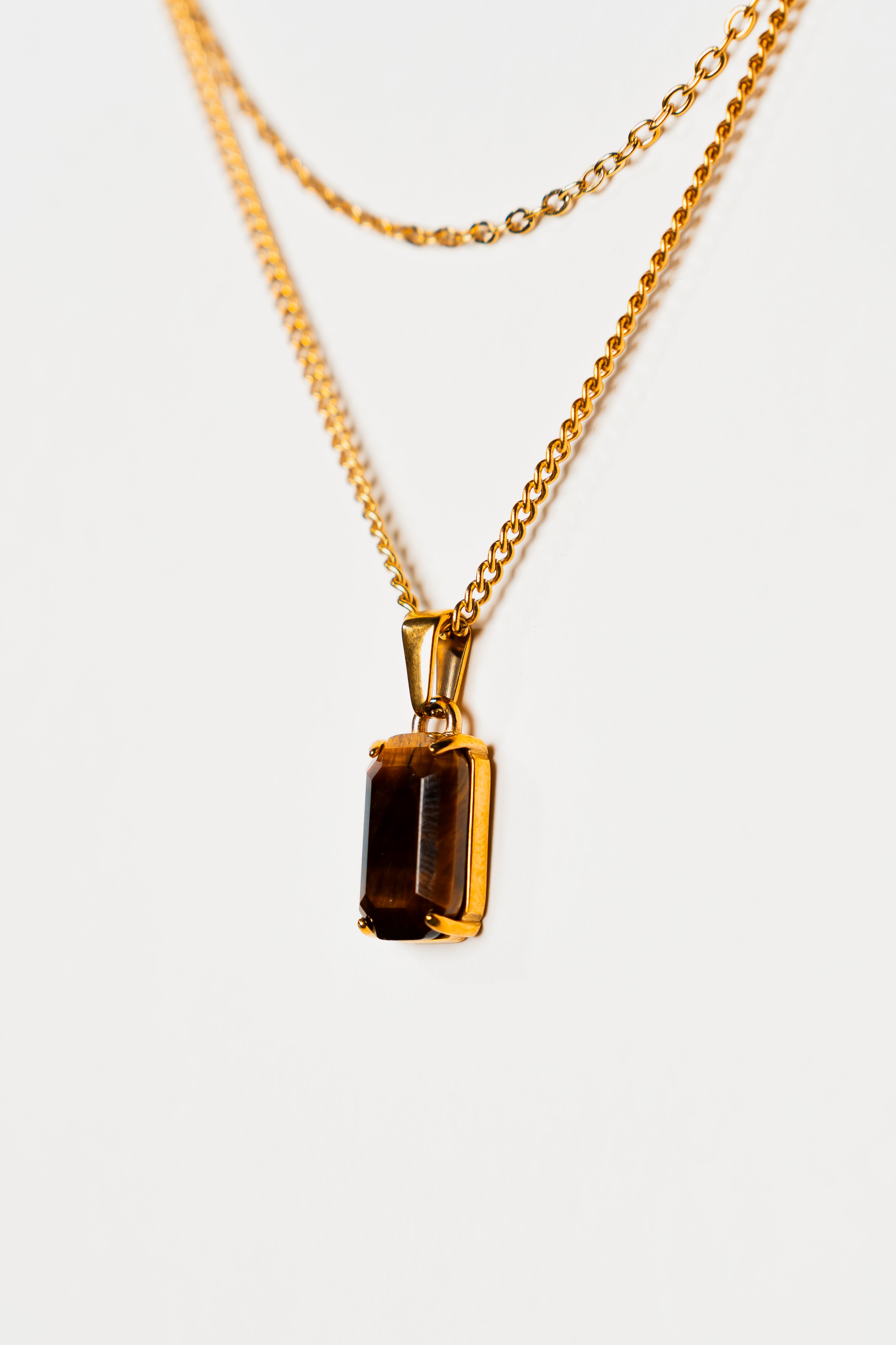 Tiger Eye Pendant - Gold