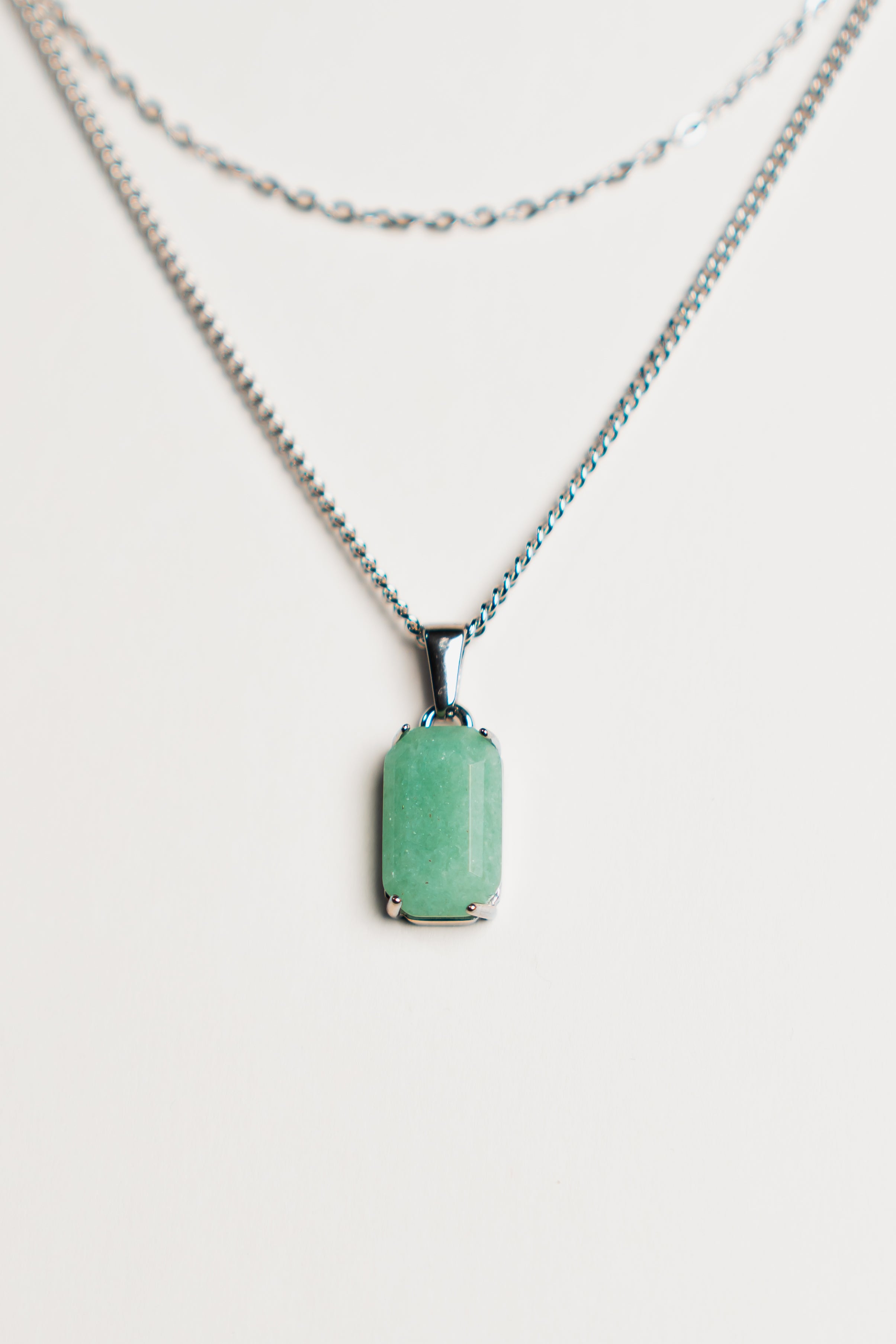 Aventurine Pendant - Silver