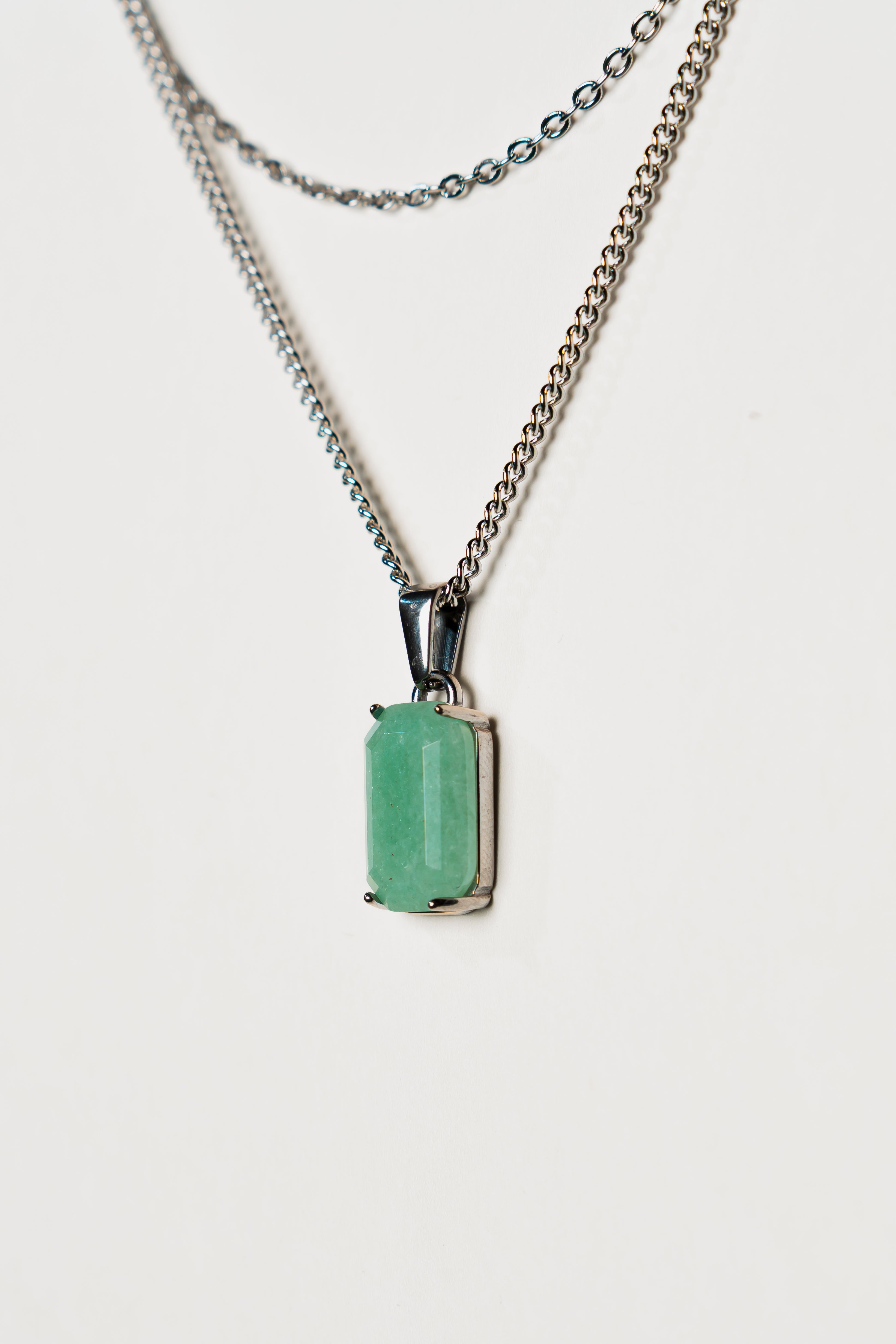 Aventurine Pendant - Silver