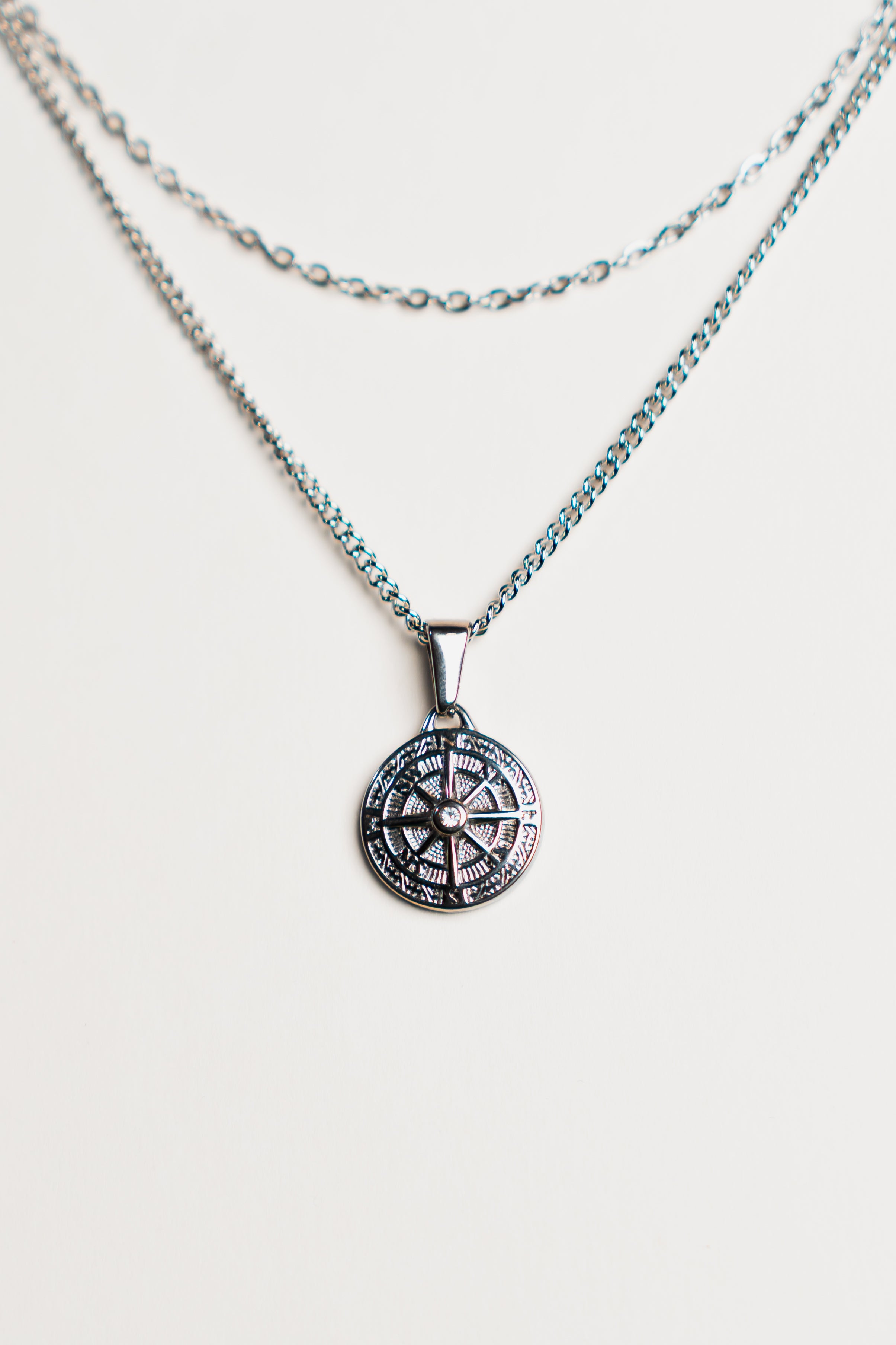 Compass Pendant - Silver