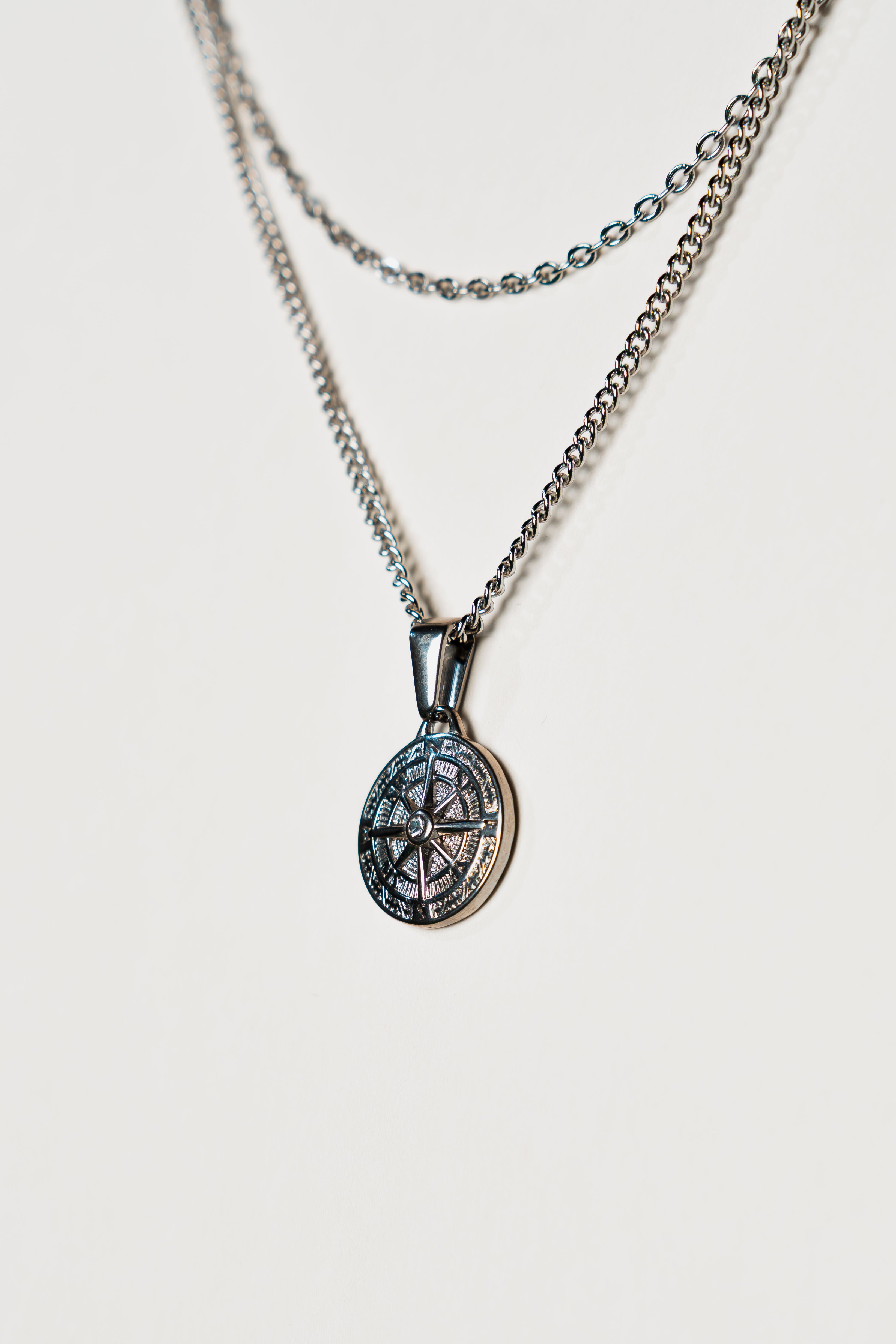 Compass Pendant - Silver