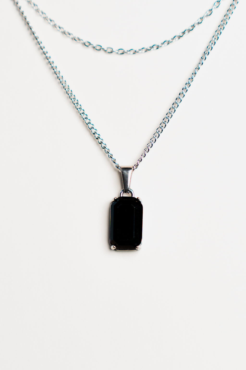 Onyx Pendant - Silver