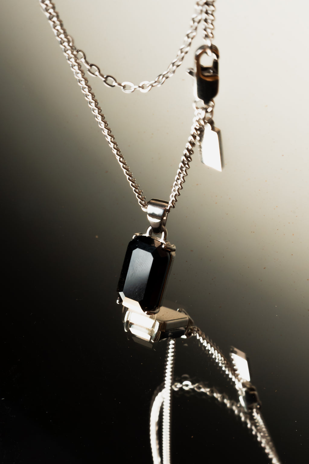 Onyx Pendant - Silver