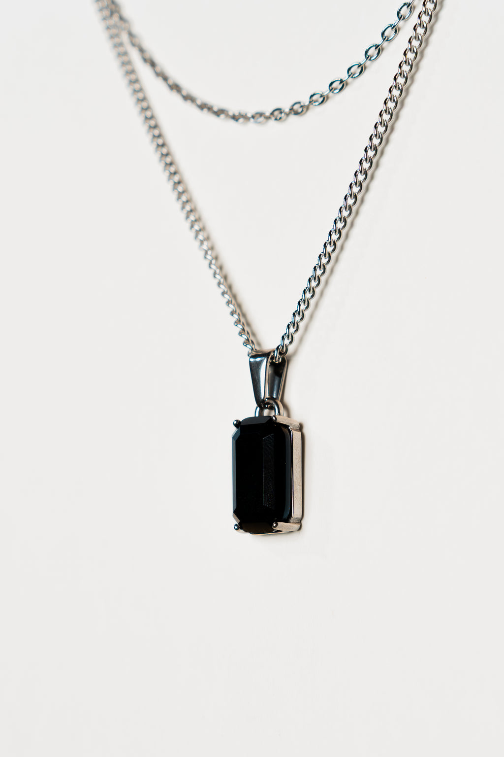 Onyx Pendant - Silver