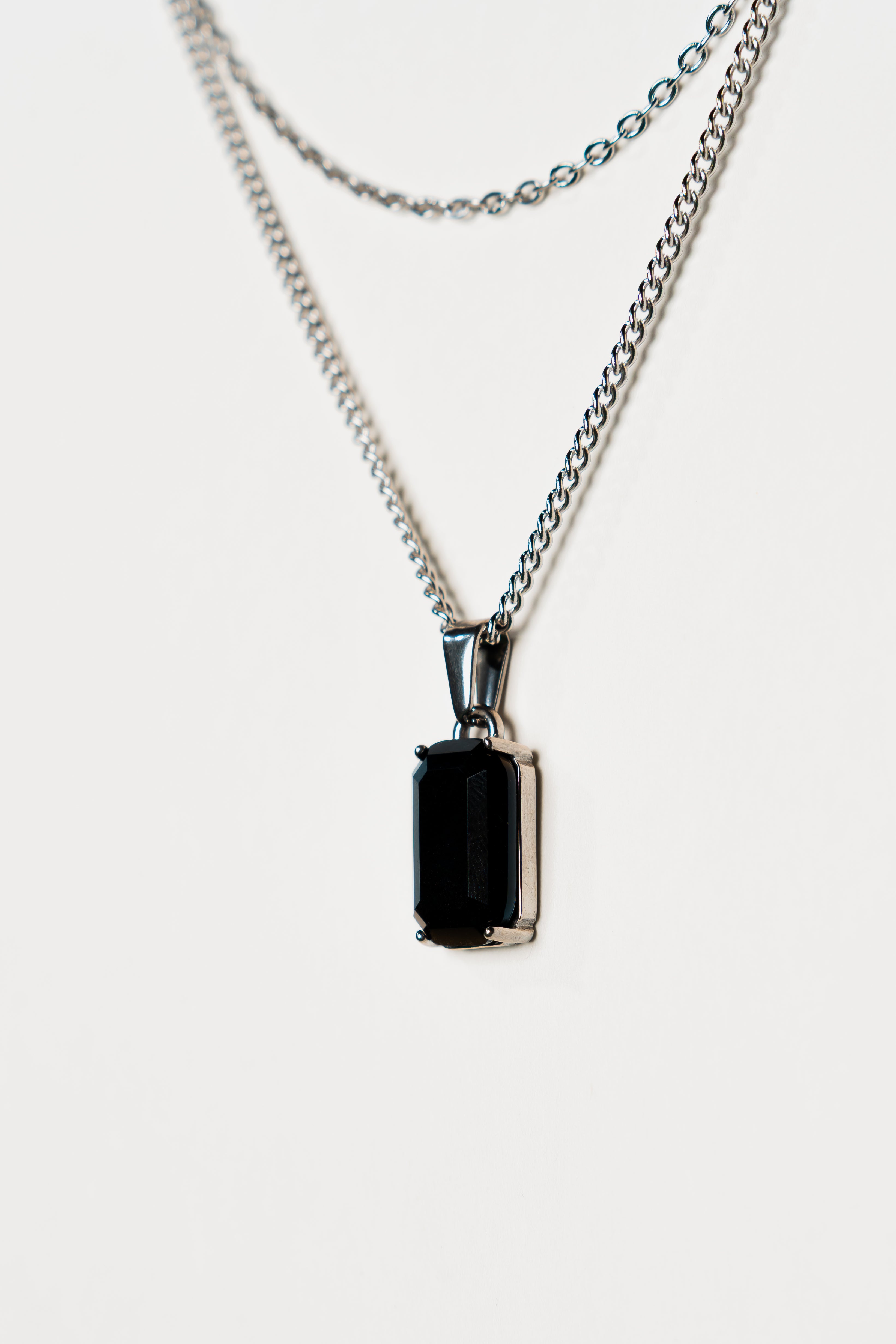 Onyx Pendant - Silver