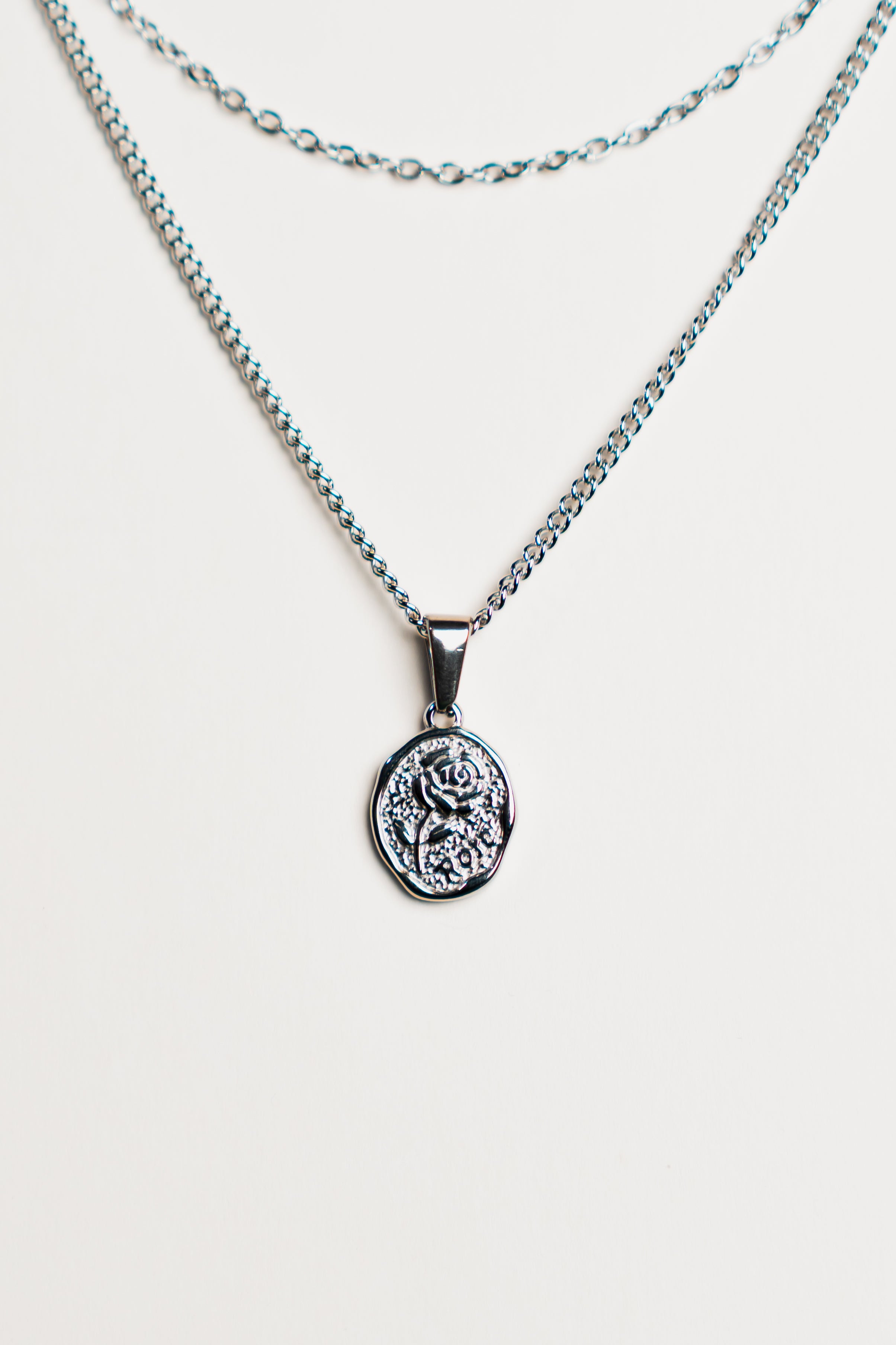 Rose Pendant - Silver